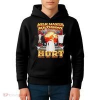 Milk Makes My Tummy Hurt Funny Oddly Specific Dank Meme Kids Hoodie thumb 4
