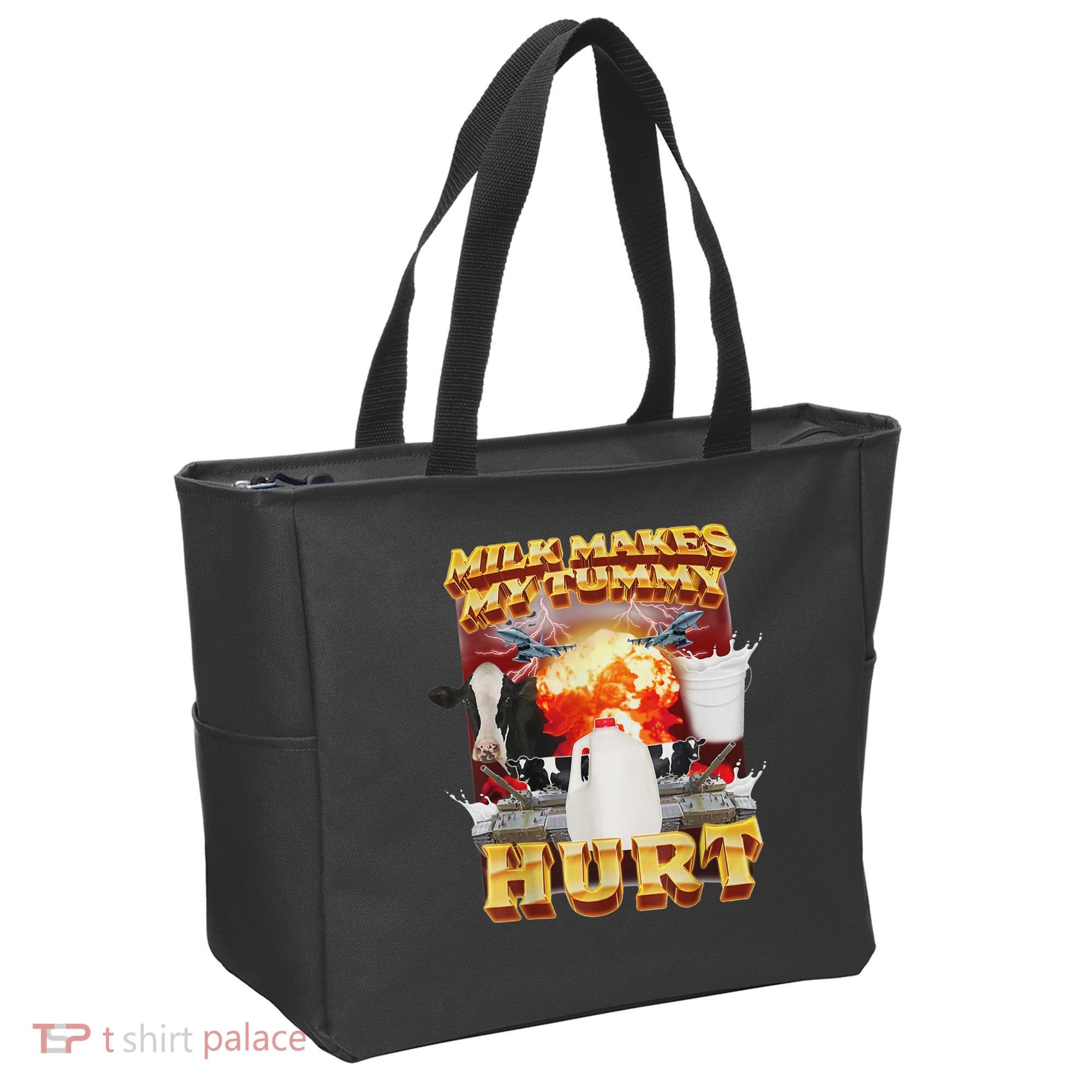 Milk Makes My Tummy Hurt Funny Oddly Specific Dank Meme Tote Bag