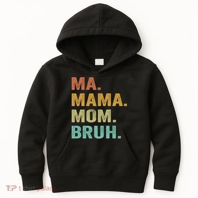 Ma Mama Mom Bruh Vintage Retro Kids Hoodie