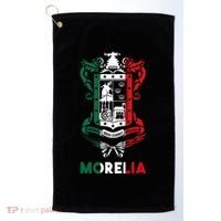 Morelia Michoacan Mexico Escudo Y Lema Arte Emblem Merch Golf Towel thumb 0