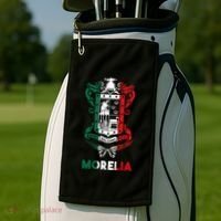 Morelia Michoacan Mexico Escudo Y Lema Arte Emblem Merch Golf Towel thumb 2