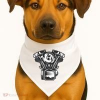 Motorcycle Motor USA-Made Doggie Bandana thumb 1