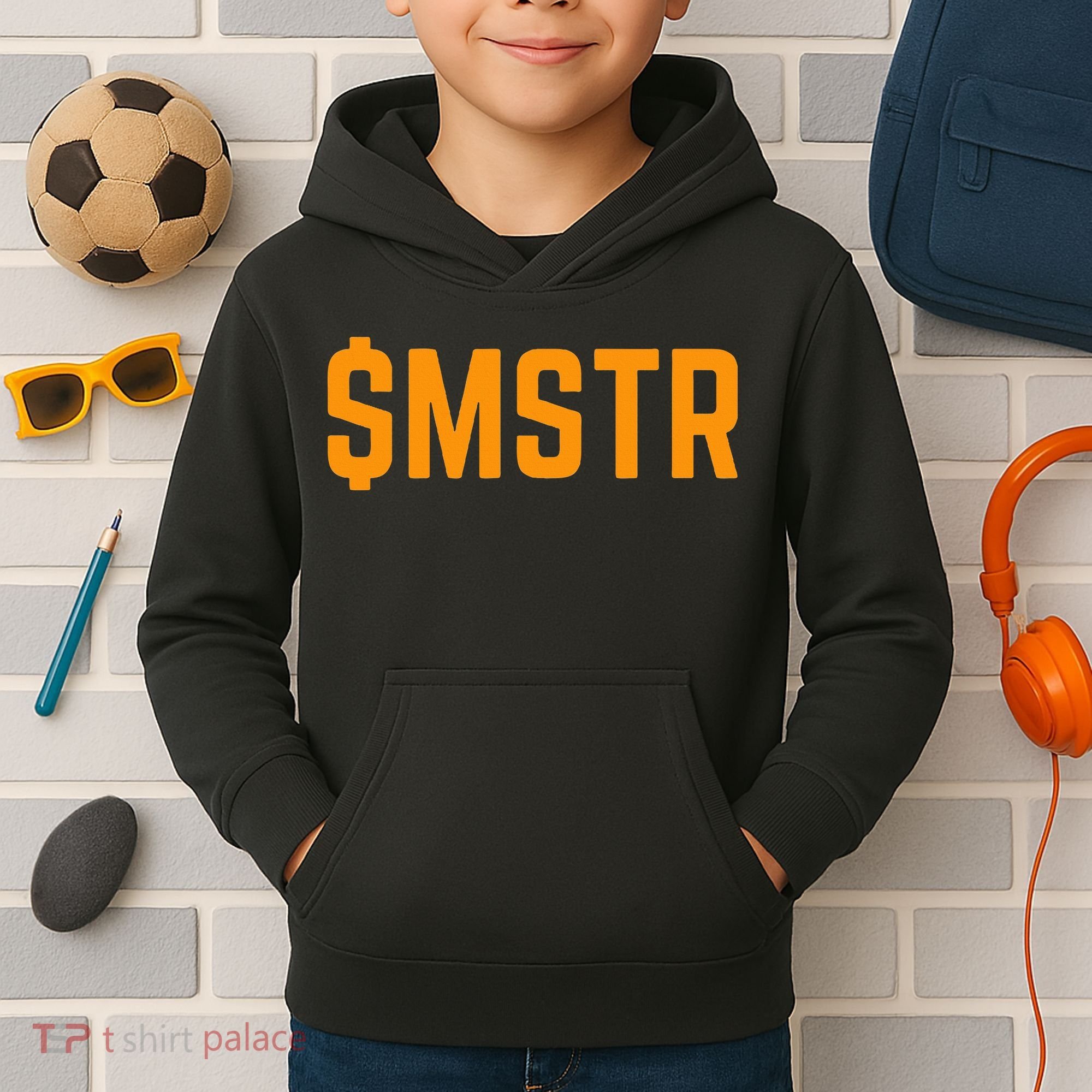 Microstrategy $Mstr Michael Saylor Bitcoin Kids Hoodie