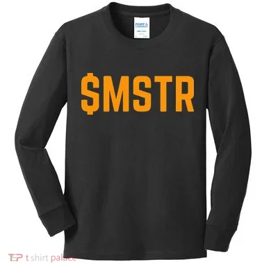 Microstrategy $Mstr Michael Saylor Bitcoin Kids Long Sleeve Shirt