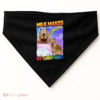 Milk Makes My Tummy Hurt Capybara Meme Culture USA-Made Doggie Bandana thumb 0