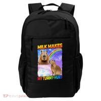 Milk Makes My Tummy Hurt Capybara Meme Culture Backpack thumb 0