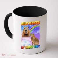 Milk Makes My Tummy Hurt Capybara Meme Culture Coffee Mug thumb 0