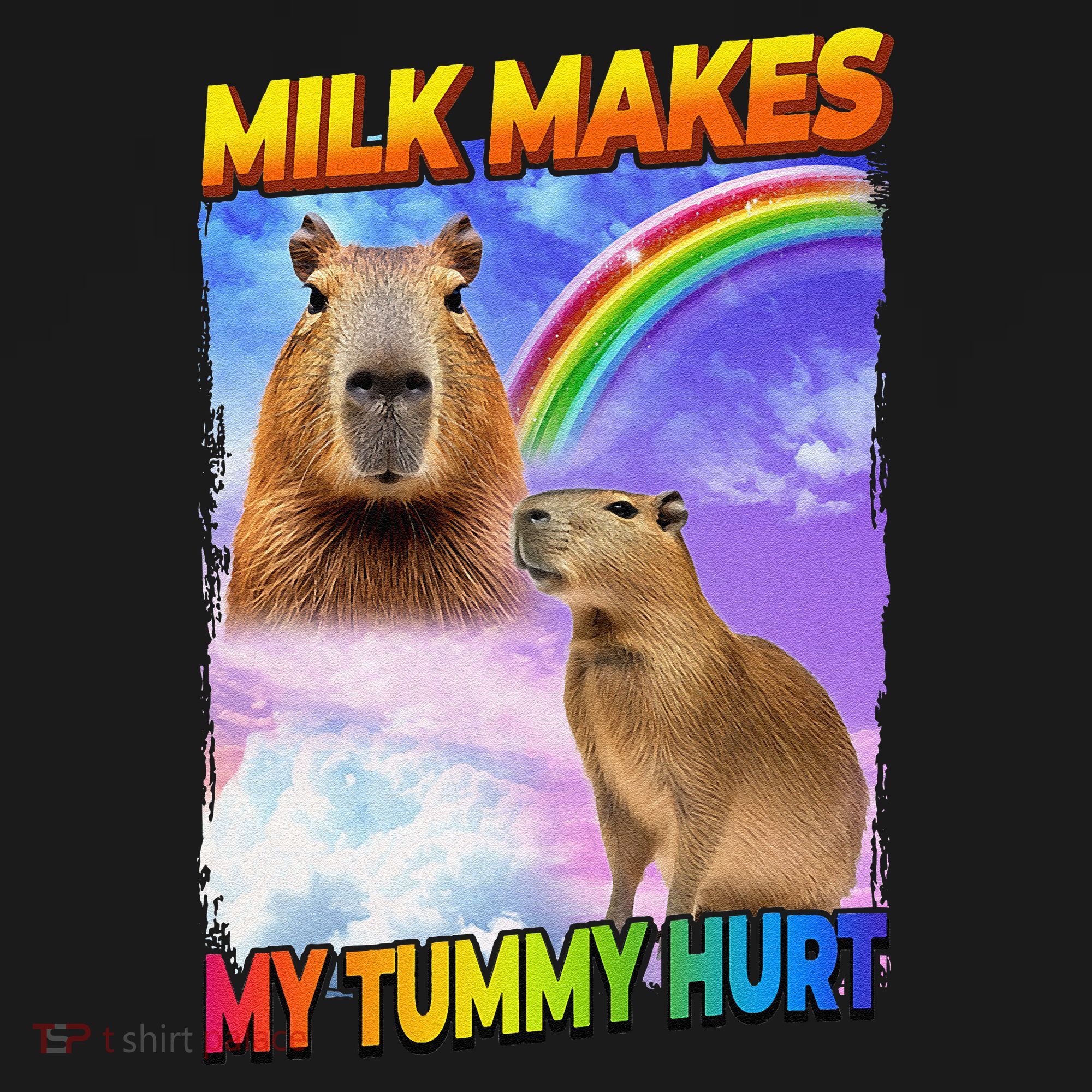 Milk Makes My Tummy Hurt Capybara Meme Culture Coaster