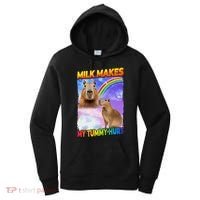 Milk Makes My Tummy Hurt Capybara Meme Culture Women's Hoodie thumb 0