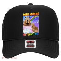 Milk Makes My Tummy Hurt Capybara Meme Culture Hat thumb 0