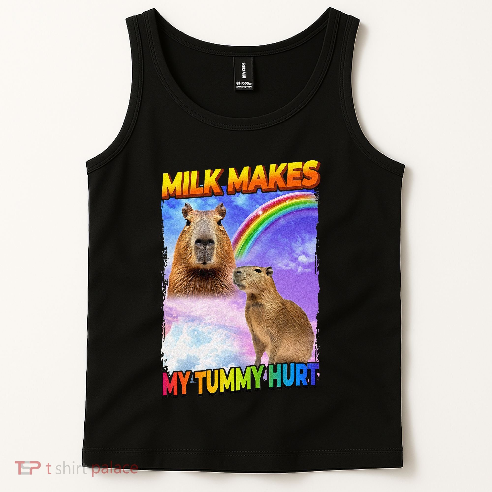 Milk Makes My Tummy Hurt Capybara Meme Culture Tank Top