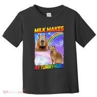 Milk Makes My Tummy Hurt Capybara Meme Culture Toddler T-Shirt thumb 0