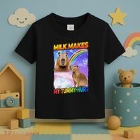 Milk Makes My Tummy Hurt Capybara Meme Culture Toddler T-Shirt thumb 3