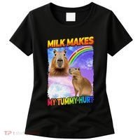 Milk Makes My Tummy Hurt Capybara Meme Culture Women's T-Shirt thumb 0