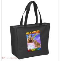 Milk Makes My Tummy Hurt Capybara Meme Culture Tote Bag thumb 2