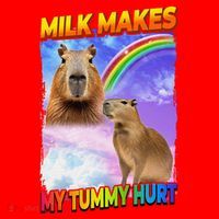 Milk Makes My Tummy Hurt Capybara Meme Culture Santa Hat thumb 1