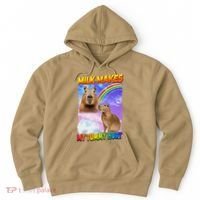 Milk Makes My Tummy Hurt Capybara Meme Culture Hoodie thumb 0