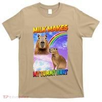 Milk Makes My Tummy Hurt Capybara Meme Culture T-Shirt thumb 0