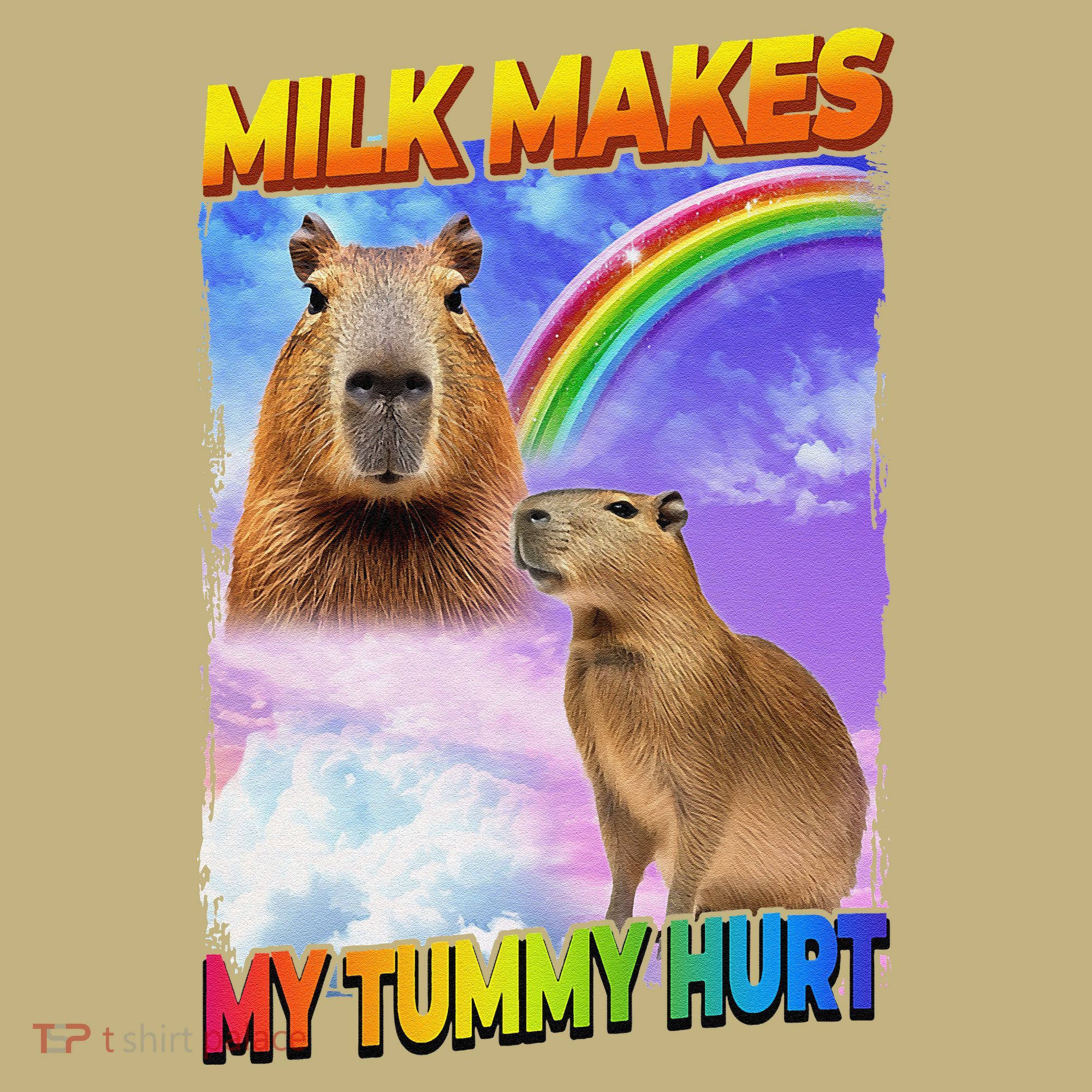Milk Makes My Tummy Hurt Capybara Meme Culture Mousepad
