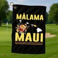 Malama Maui Malama Strong Hawaii Golf Towel thumb 1
