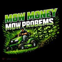 Mow Money Mow Problems Funny Landscaping Company Women's Hoodie thumb 2