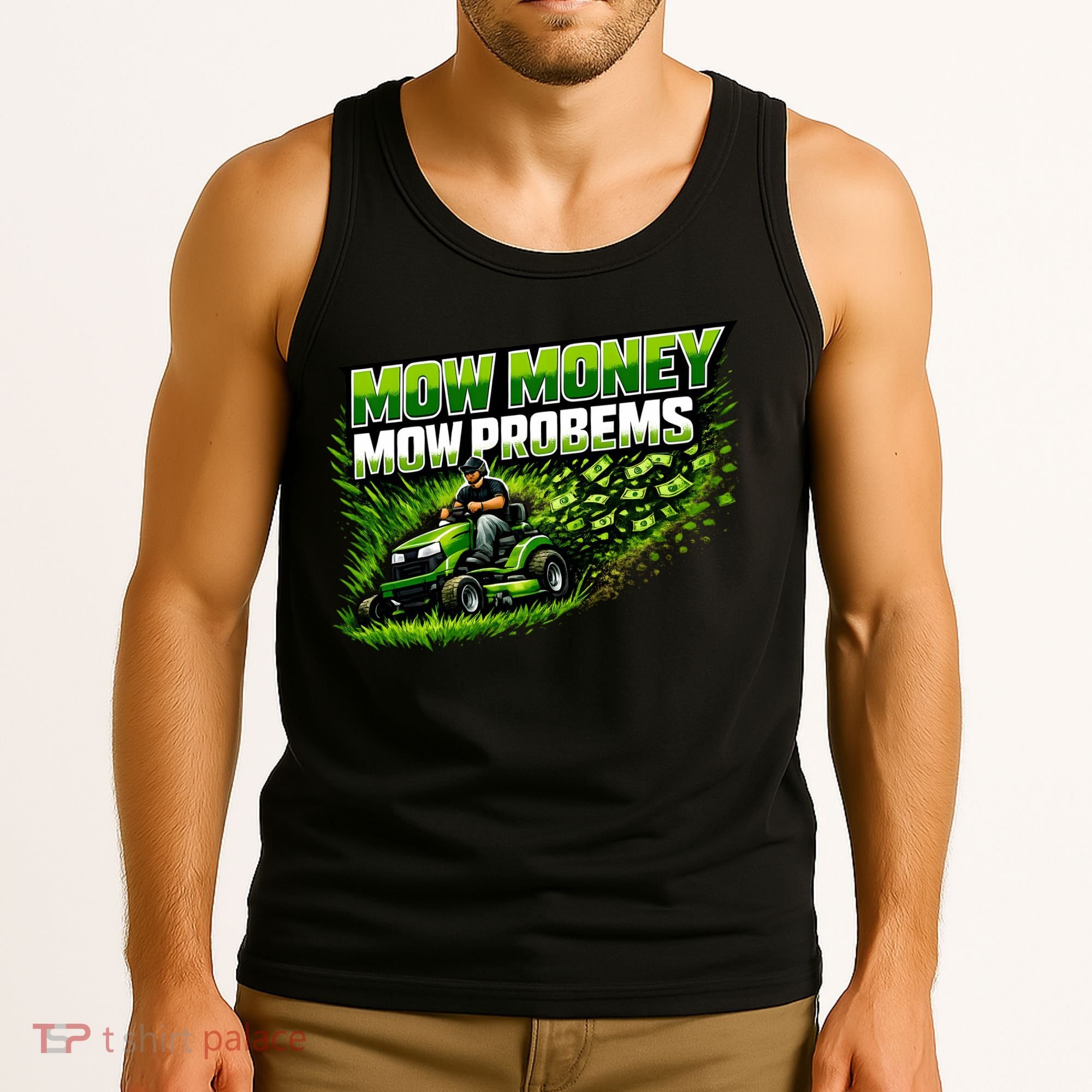 Mow Money Mow Problems Funny Landscaping Company Tank Top