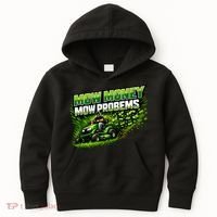 Mow Money Mow Problems Funny Landscaping Company Kids Hoodie thumb 0