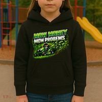 Mow Money Mow Problems Funny Landscaping Company Kids Hoodie thumb 3