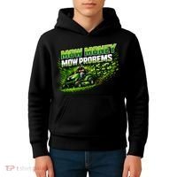 Mow Money Mow Problems Funny Landscaping Company Kids Hoodie thumb 4