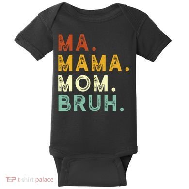 Ma Mama Mom Bruh Vintage Retro Baby Bodysuit