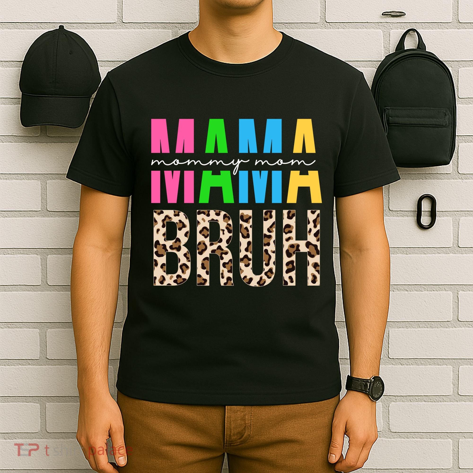 Mama Mommy Mom Bruh Cheetah Print T-Shirt