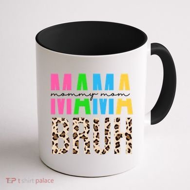 Mama Mommy Mom Bruh Cheetah Print Coffee Mug back