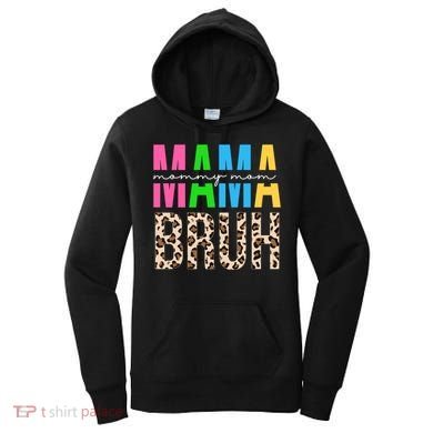 Mama Mommy Mom Bruh Cheetah Print Women's Hoodie