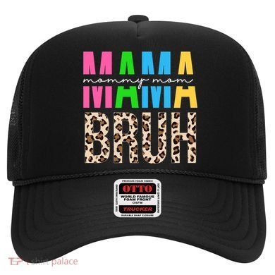 Mama Mommy Mom Bruh Cheetah Print Hat