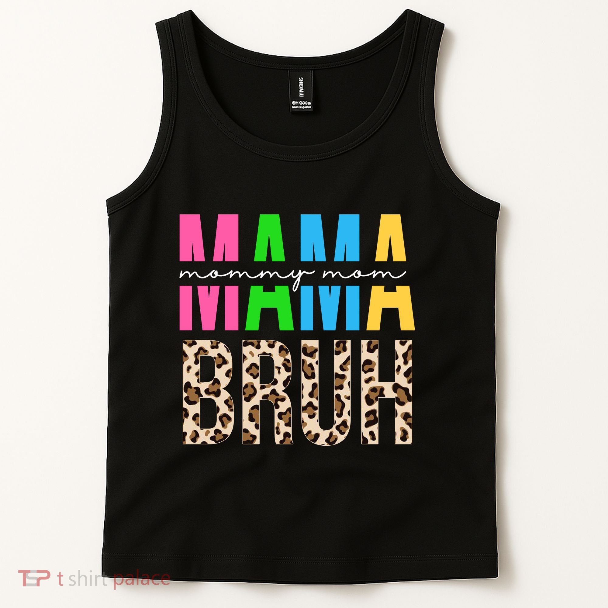 Mama Mommy Mom Bruh Cheetah Print Tank Top