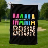 Mama Mommy Mom Bruh Cheetah Print Golf Towel thumb 1