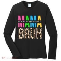 Mama Mommy Mom Bruh Cheetah Print Women's Long Sleeve Shirt thumb 0