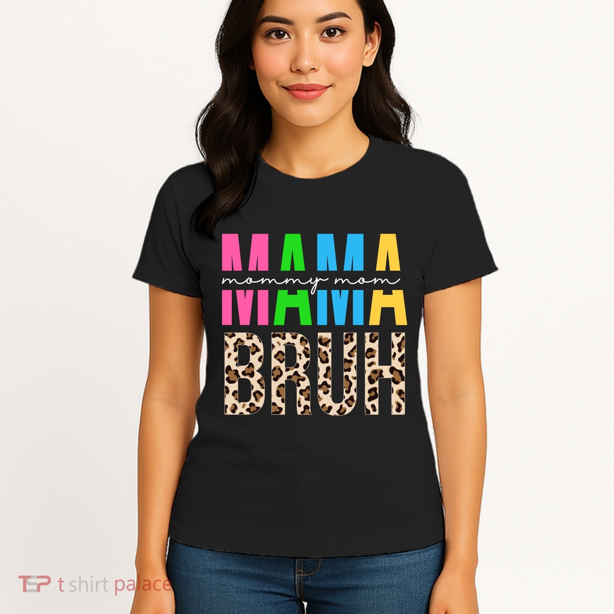 Mama Mommy Mom Bruh Cheetah Print Women's T-Shirt