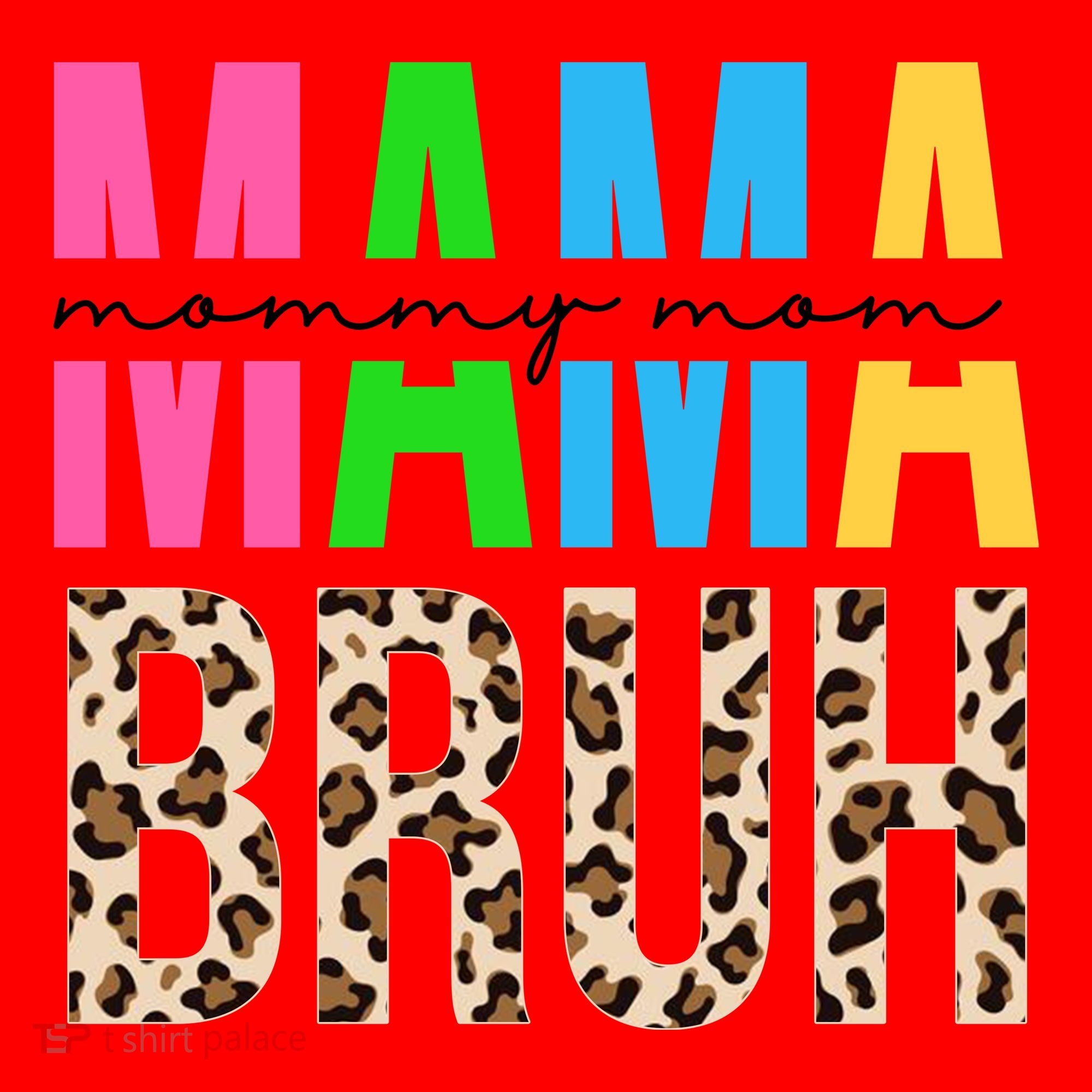 Mama Mommy Mom Bruh Cheetah Print Santa Hat