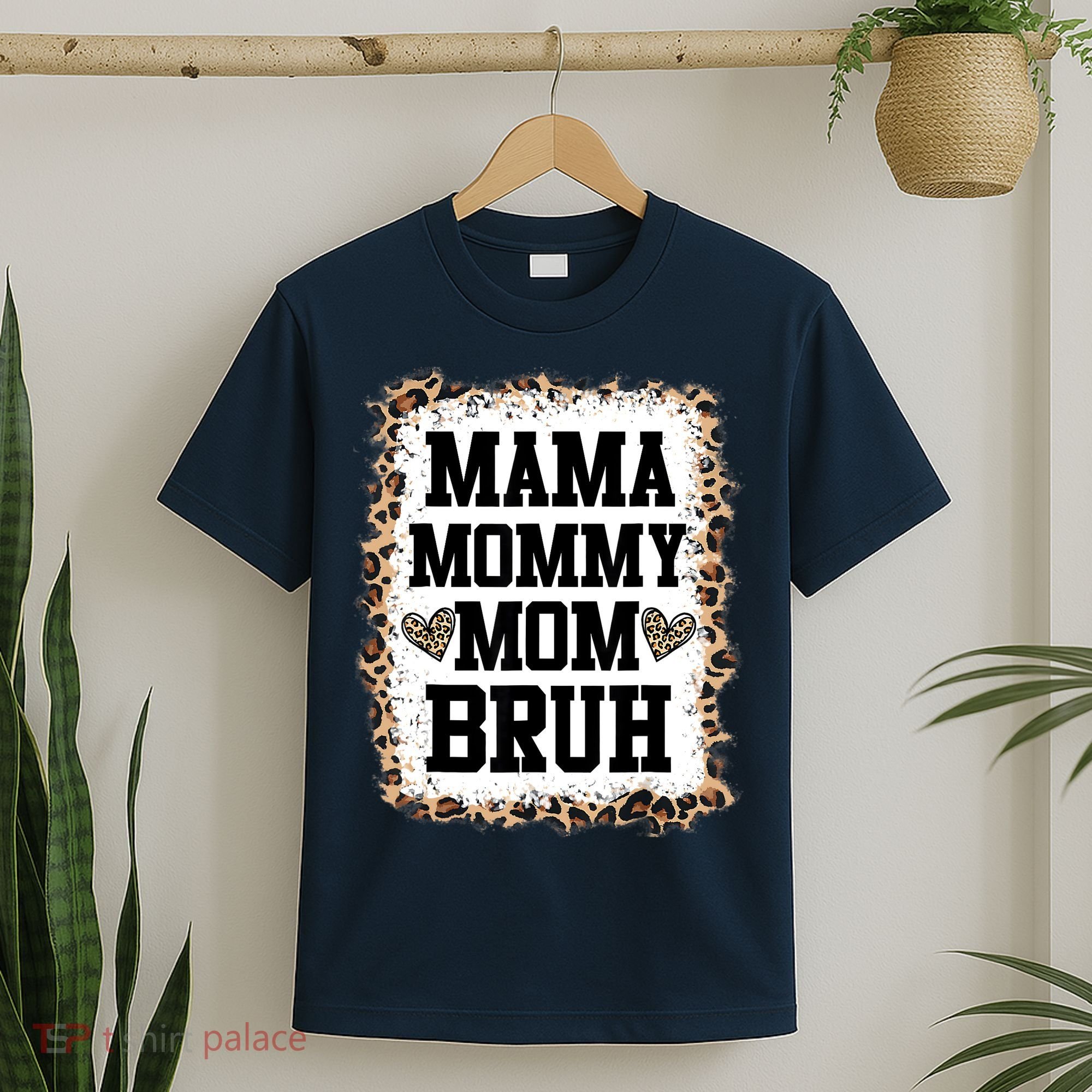 Mama Mommy Mom Bruh Bleached Leopard Mother Day T-Shirt
