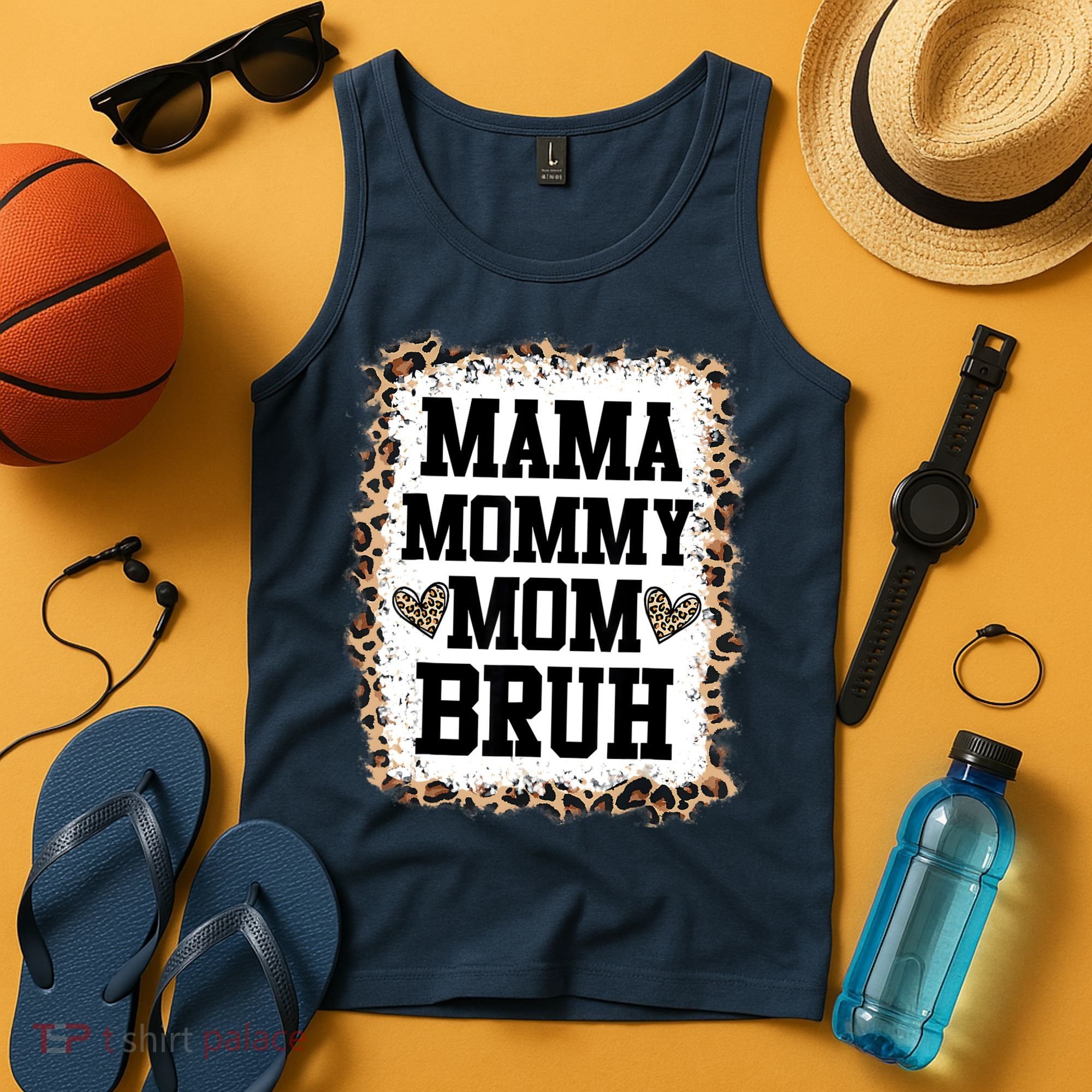 Mama Mommy Mom Bruh Bleached Leopard Mother Day Tank Top