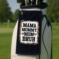 Mama Mommy Mom Bruh Bleached Leopard Mother Day Golf Towel thumb 2