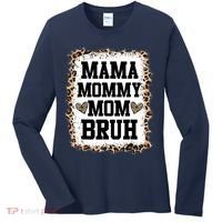 Mama Mommy Mom Bruh Bleached Leopard Mother Day Women's Long Sleeve Shirt thumb 0