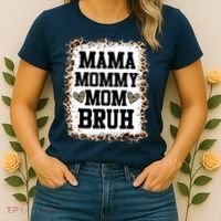 Mama Mommy Mom Bruh Bleached Leopard Mother Day Women's T-Shirt thumb 2