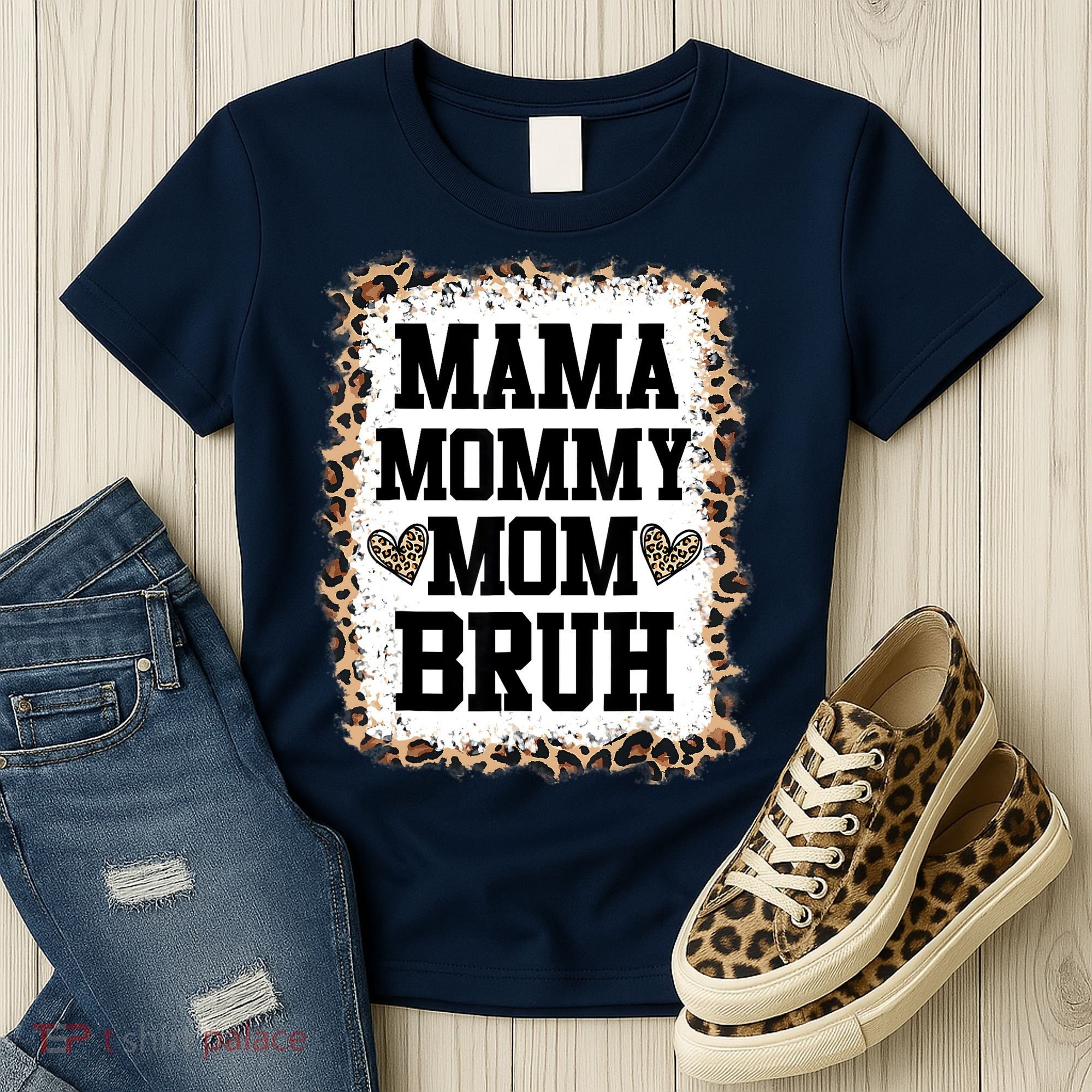 Mama Mommy Mom Bruh Bleached Leopard Mother Day Women's T-Shirt