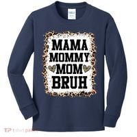 Mama Mommy Mom Bruh Bleached Leopard Mother Day Kids Long Sleeve Shirt thumb 0