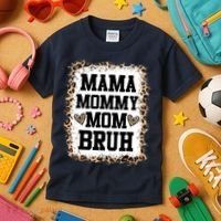 Mama Mommy Mom Bruh Bleached Leopard Mother Day Kids T-Shirt thumb 3