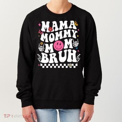 Mama Mommy Mom Bruh Retro Smile Face Women's Sweatshirt