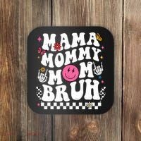 Mama Mommy Mom Bruh Retro Smile Face Coaster thumb 0