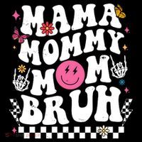 Mama Mommy Mom Bruh Retro Smile Face Coaster thumb 2